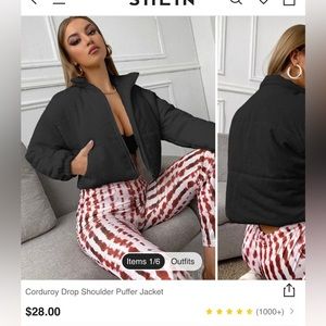 SHEIN black puffer jacket